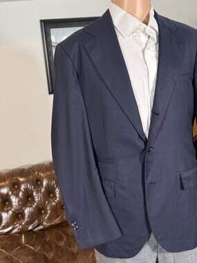 Brunello Cucinelli Blue Blazer Wool 50IT 40R US Deconstructed Sportcoat Jacket